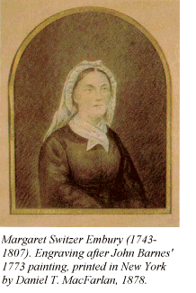 Margaret Switzer Embury (1743-1807). Engraving after John Barnes' 1773 painting.