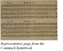Representative page from the Commuck hymnbook.