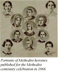 Portraits of Methodist heroines published for the Methodist centenary celebration in 1866.