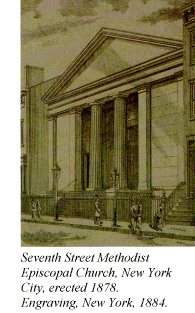 Seventh Street Methodist Episcopal Church, New York City, erected 1878. Engraving, New York, 1884.