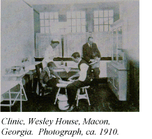 Clinic, Wesley House, Macon, Georgia.  Photograph, ca. 1910.