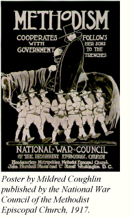 Poster by Mildred Coughlin published by the National War Council of the Methodist Episcopal Church, 1917.