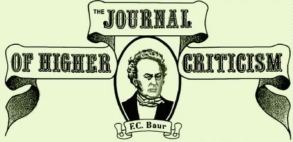 THE JOURNAL OF HIGHER CRITICISM