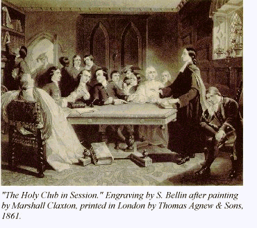 The Holy Club in Session. Engraving by S. Bellin after painting by Marshall Claxton, printed in London by Thomas Agnew & Sons, 1861.