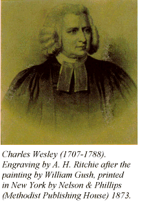 Charles Wesley (1707-1788). Engraving by A. H. Ritchie after the painting by William Gush, printed in New York by Nelson & Phillips (Methodist Publishing House) 1873.